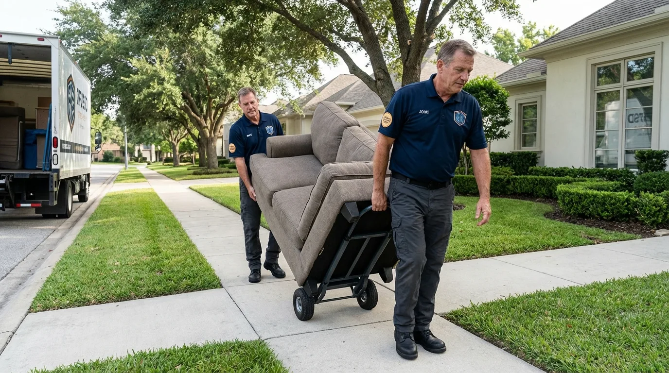 Local residential moving crew loading furniture in Highland Mills, NY